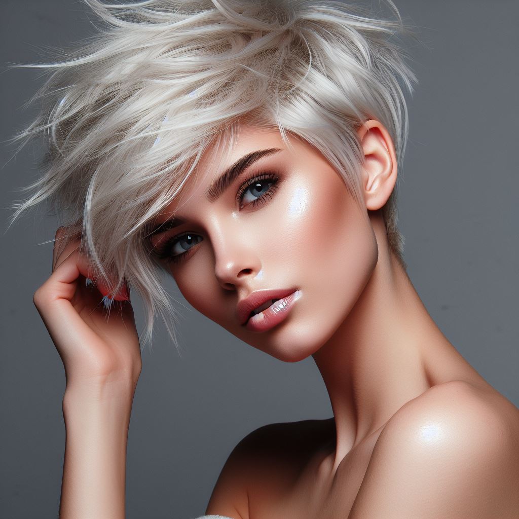 Envision a pixie cut with layered strands that add volume and texture. This style works perfectly for short hair, offering a playful yet edgy look, with longer pieces at the top for versatility in styling—slick it back for sophistication or ruffle for a carefree vibe.