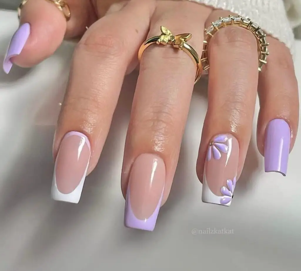 Reinvent a classic with 'Lavender French Chic,' a fresh twist on the French manicure that infuses lavender grace into your nail routine, perfect for those serene May days.