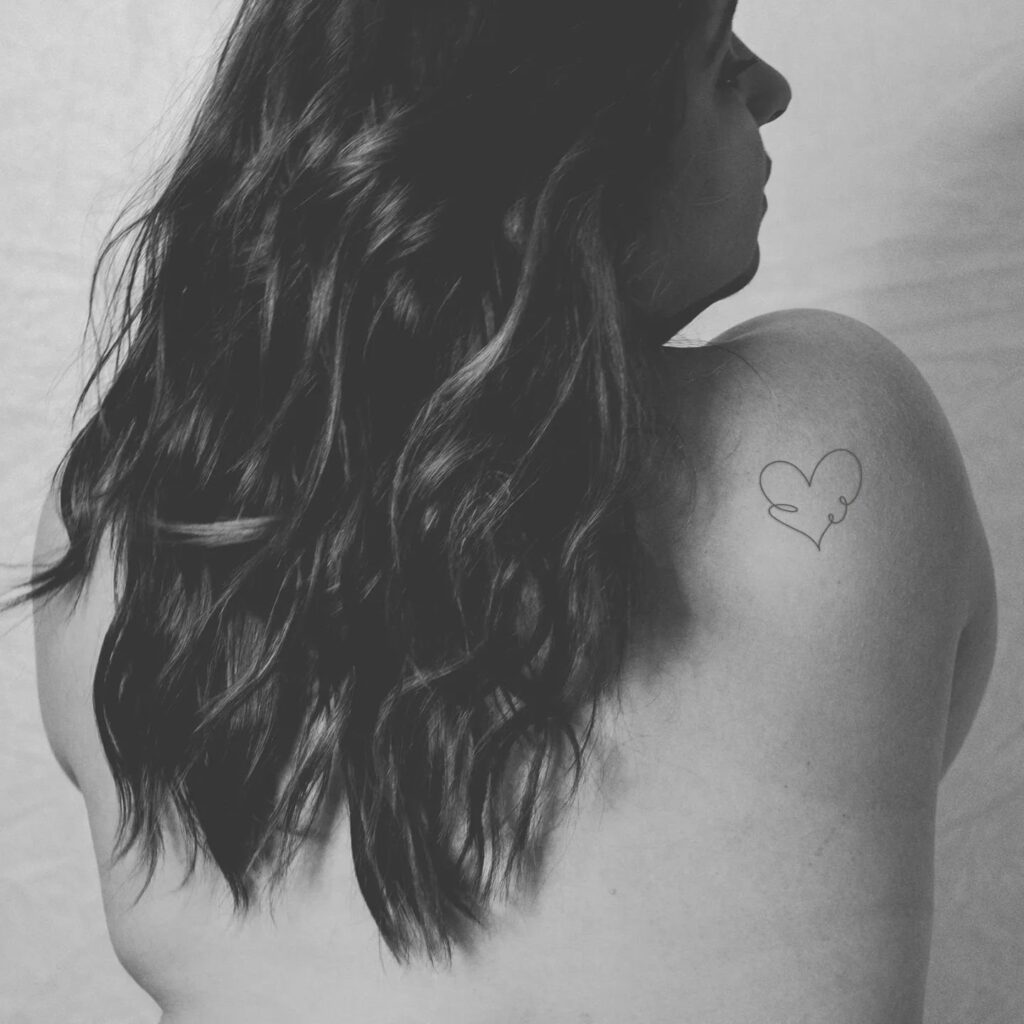 Whimsical Heart - Playful Outline Tattoo