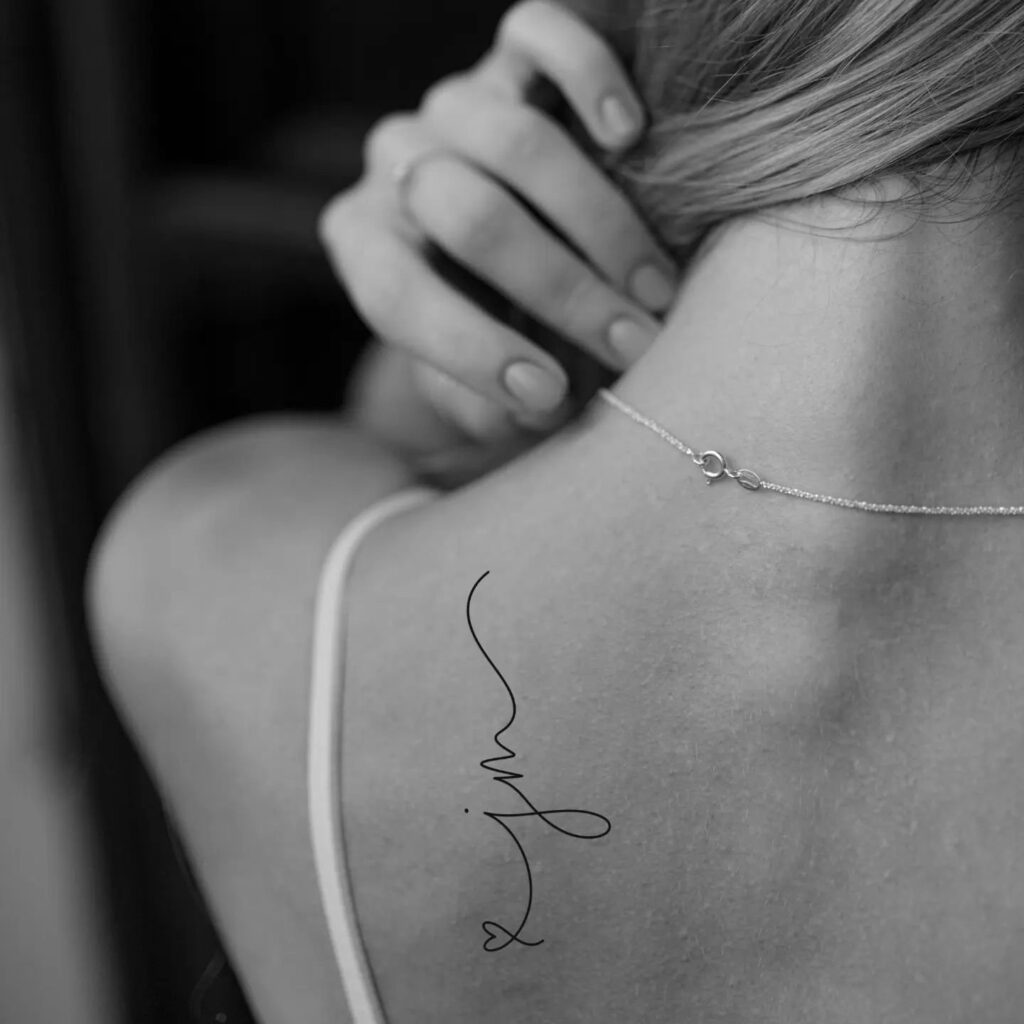 Eloquent Expression - Scripted Shoulder Tattoo