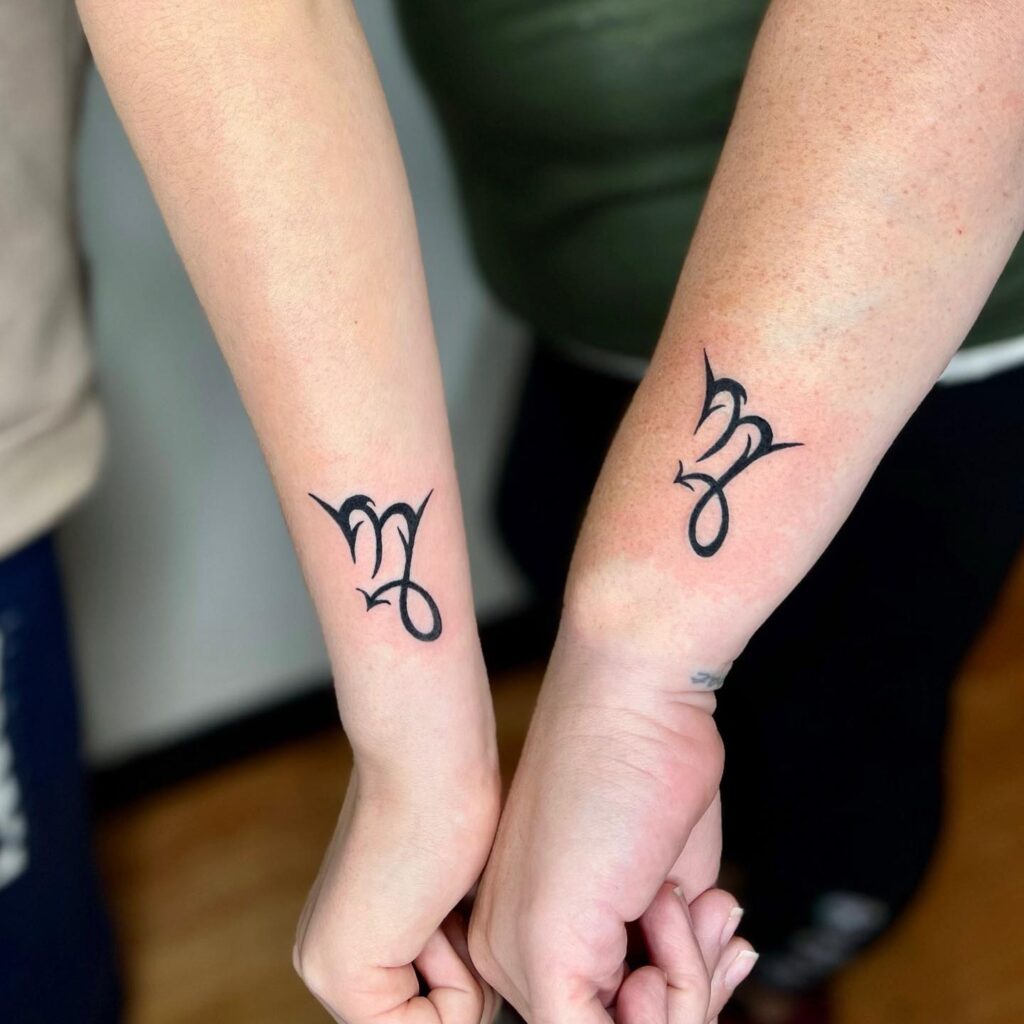 United by Zodiac: Partnered Virgo Forearm Tattoos