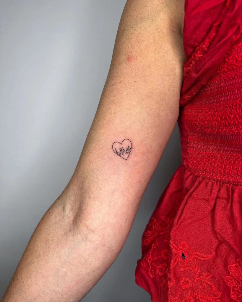 Hearts United: Twin Heart Outline Tattoo