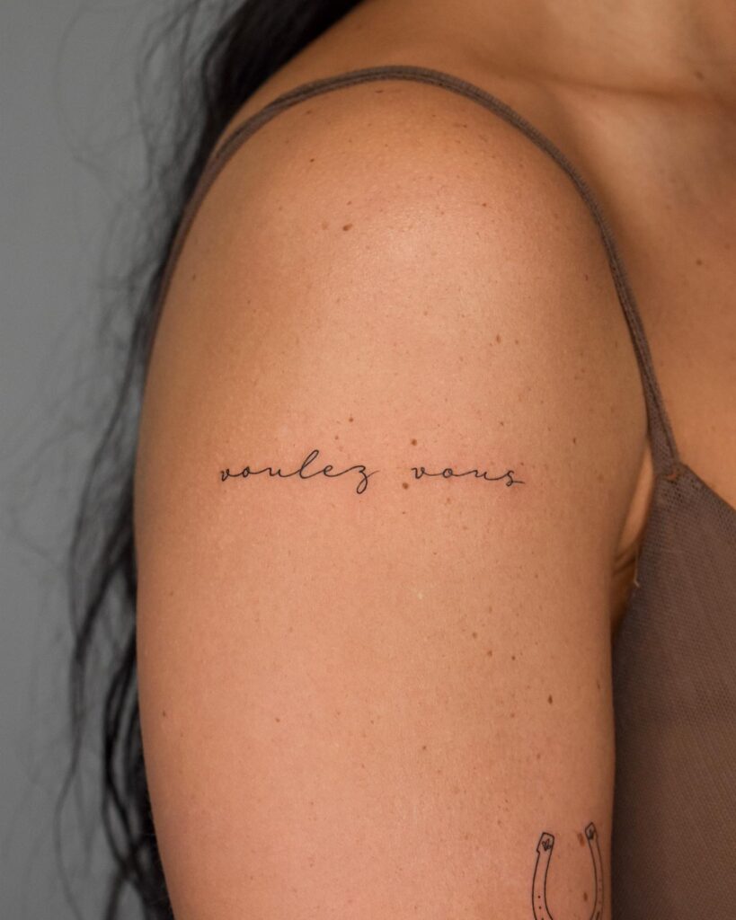 Whispered Words: 'vousles vous' Script Tattoo