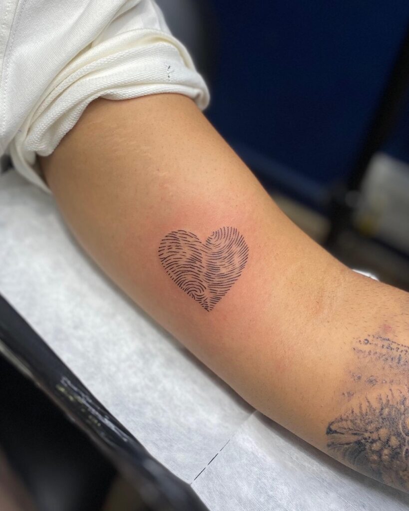 Fingerprint of Love: Detailed Heart Tattoo