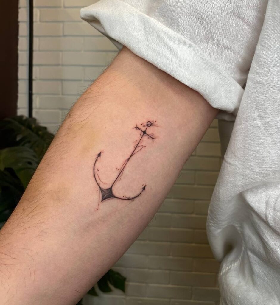 Minimalist Anchor: Symbol of Stability Tattoo