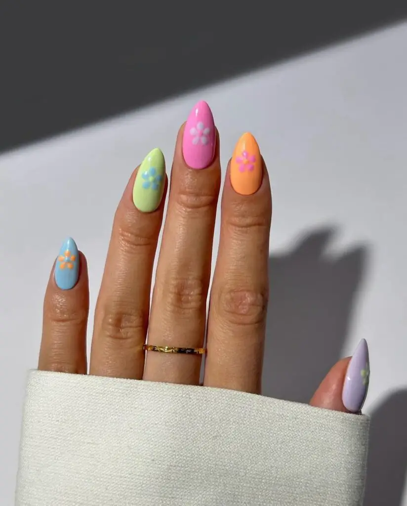 Multicolored Pastel Nails
