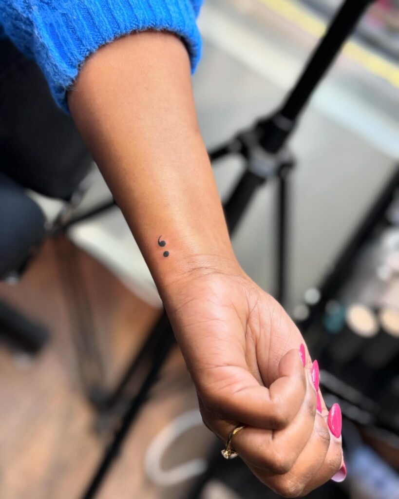 Whimsical Semicolon Wrist Tattoo