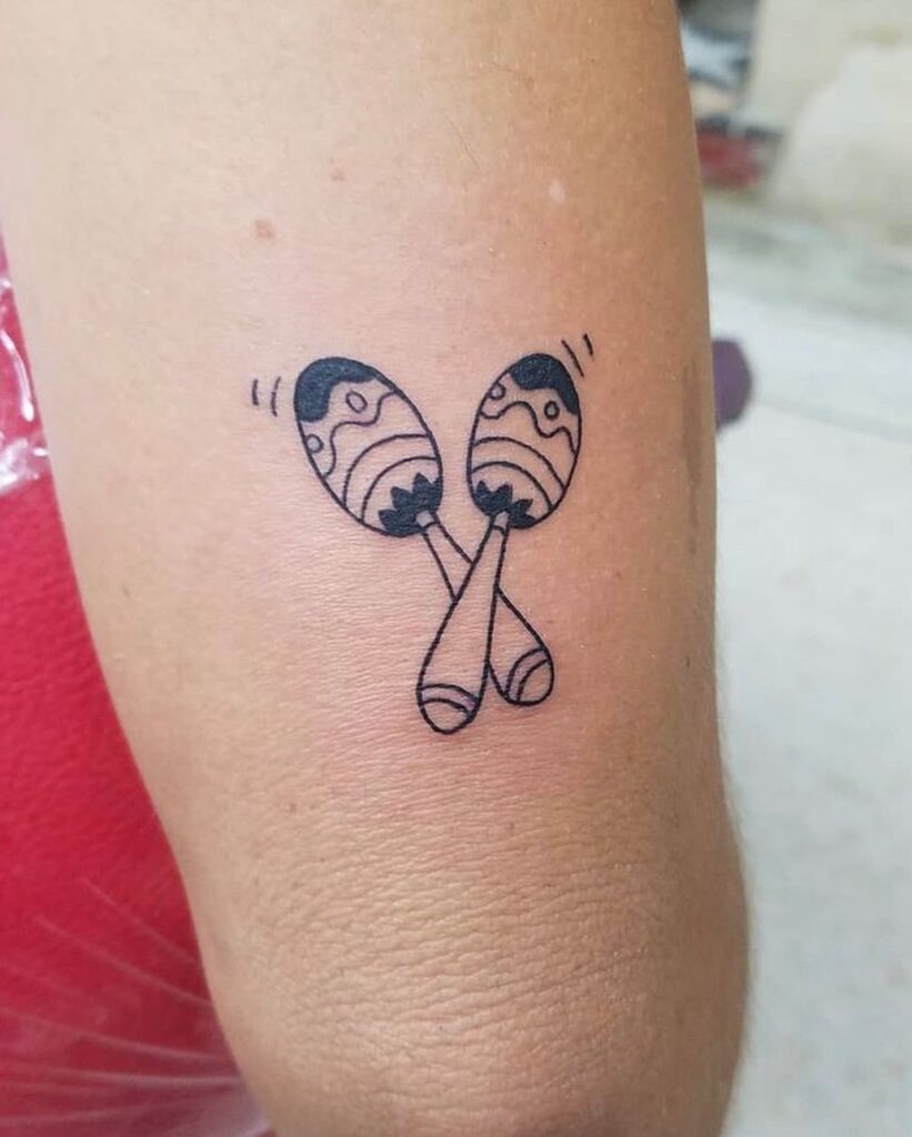 Playful Maracas Ankle Tattoo