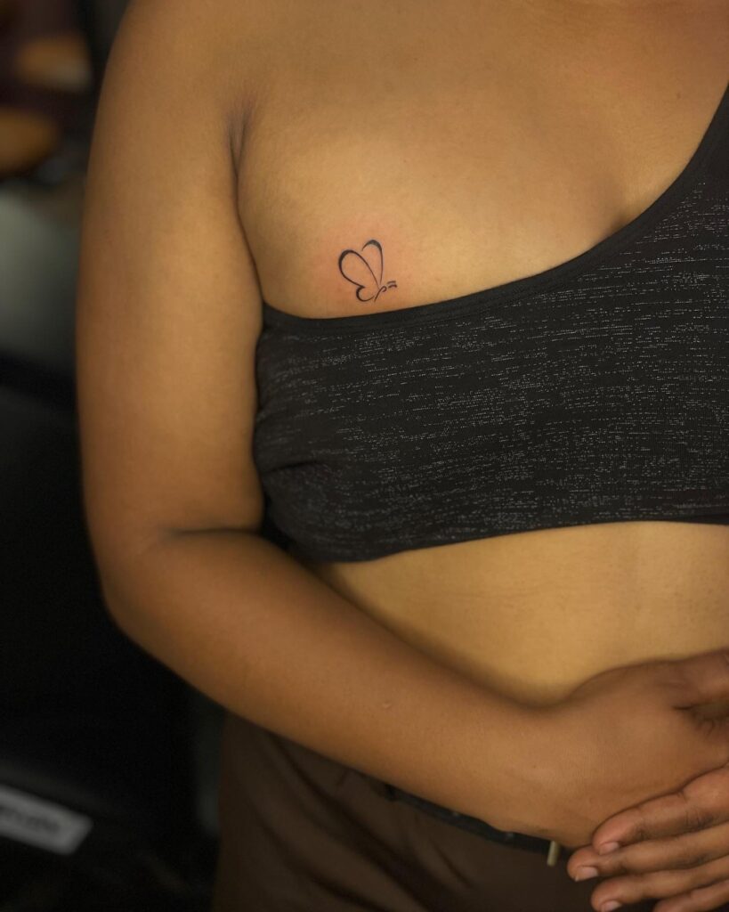 Solitary Heart Side Tattoo