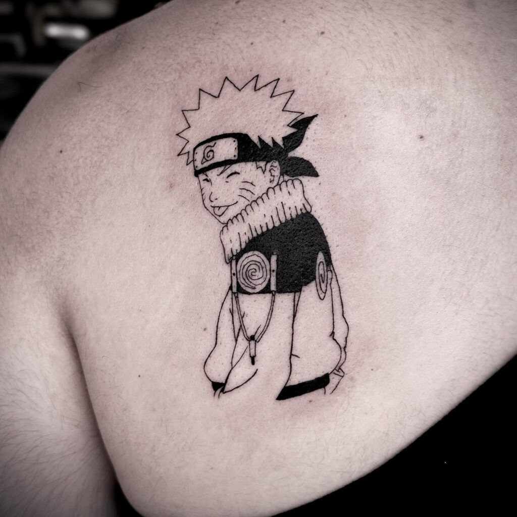 Anime Hero Shoulder Tattoo