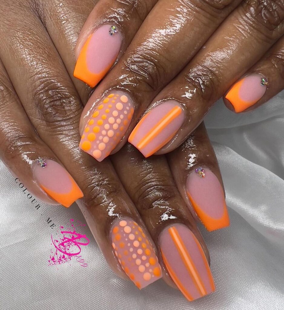 Creative Mix: Peach, Patterns, and Rhinestones