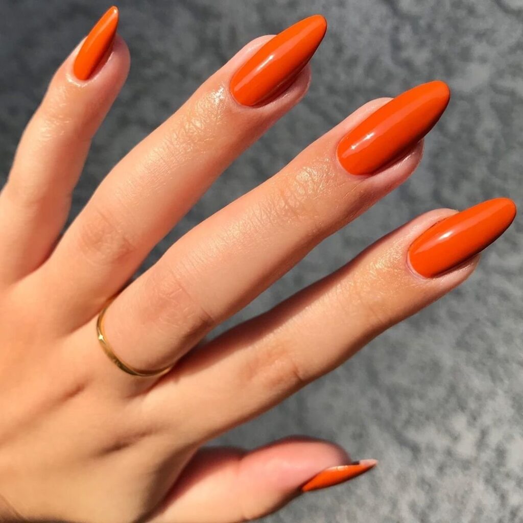 Bold and Matte: Vibrant Orange Nails 