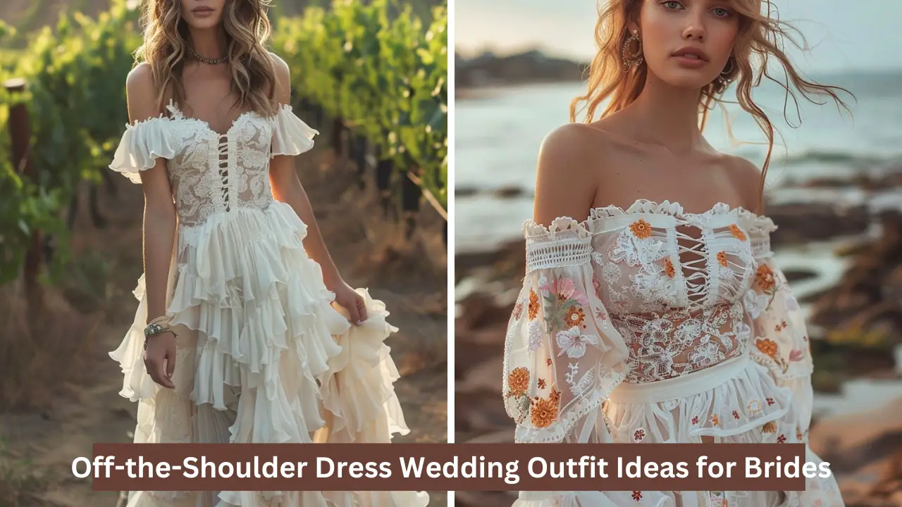 Off-the-Shoulder Wedding Outfit Ideas for Brides In 2024