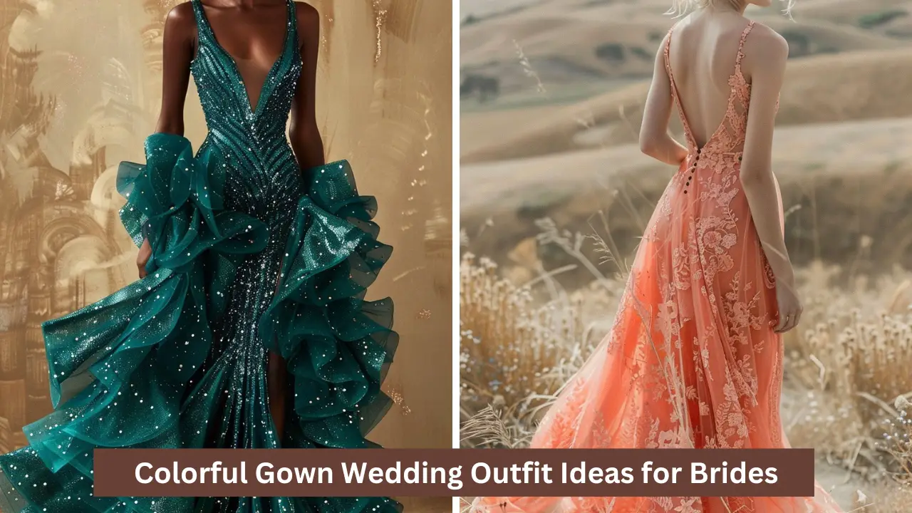 Colorful Gown Wedding Outfit Ideas for Brides In 2024