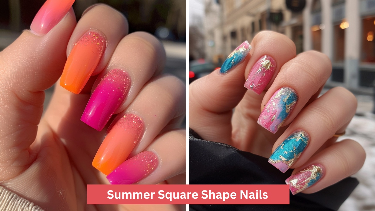 84 - Summer Square Shape Nails