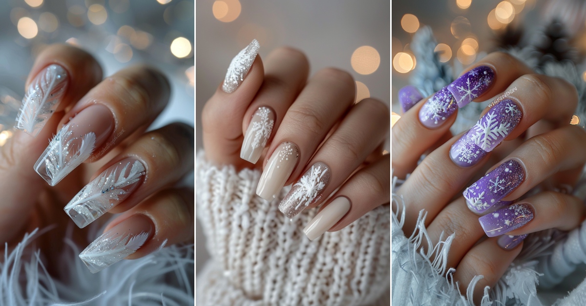 28+ Winter Nails Acrylic Art ideas and Designs for 2024