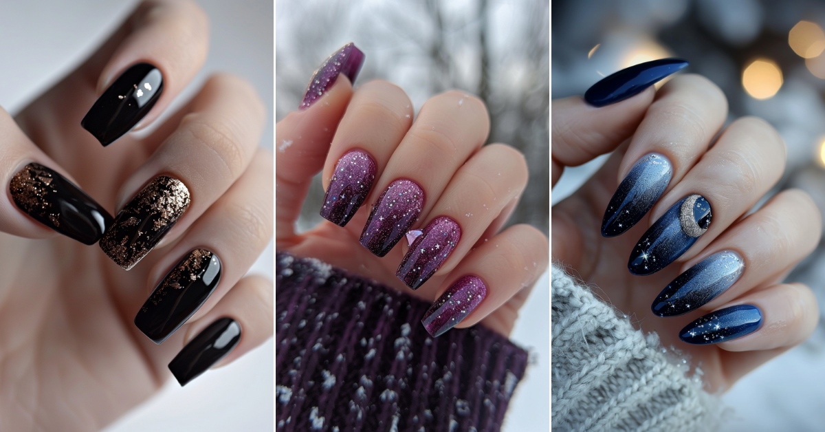 34+ Dark Winter Nails Art ideas and Designs