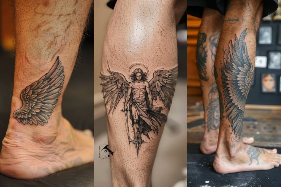 Angel Tattoo Ideas For Men Ankle