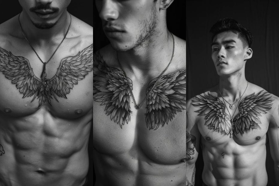 Angel Tattoo Ideas For Men Chest