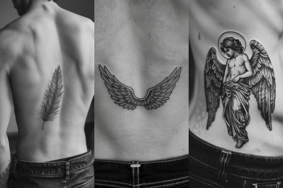 Angel Tattoo Ideas For Men Lower Back