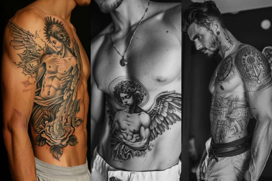 Angel Tattoo Ideas For Men Stomach