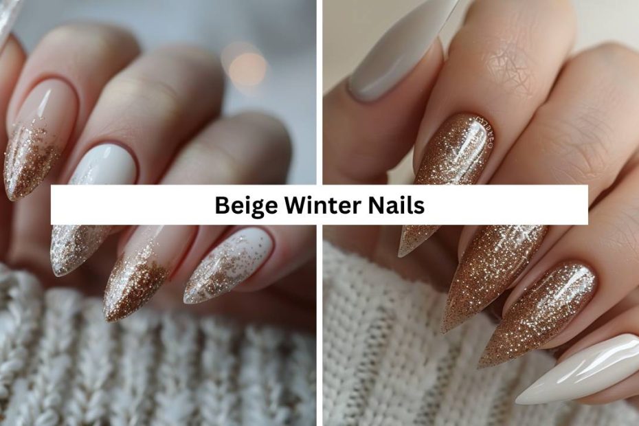 Beige Winter Nails