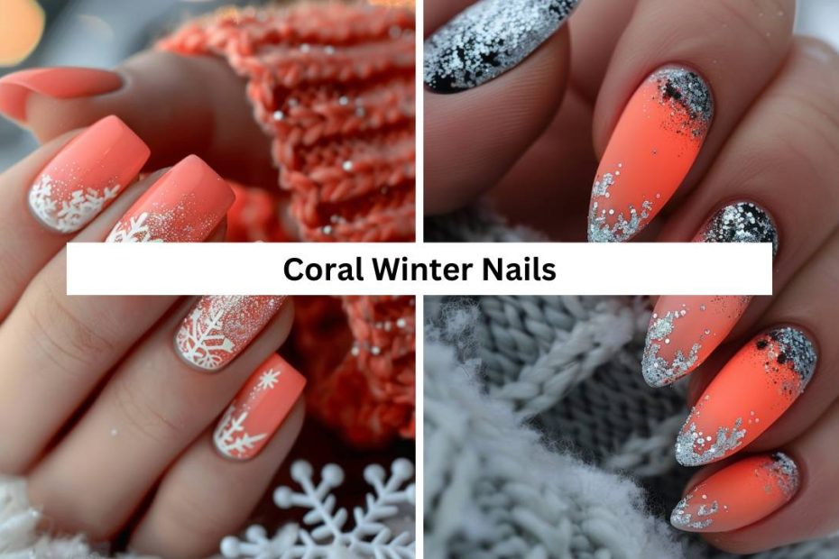 Coral Winter Nails