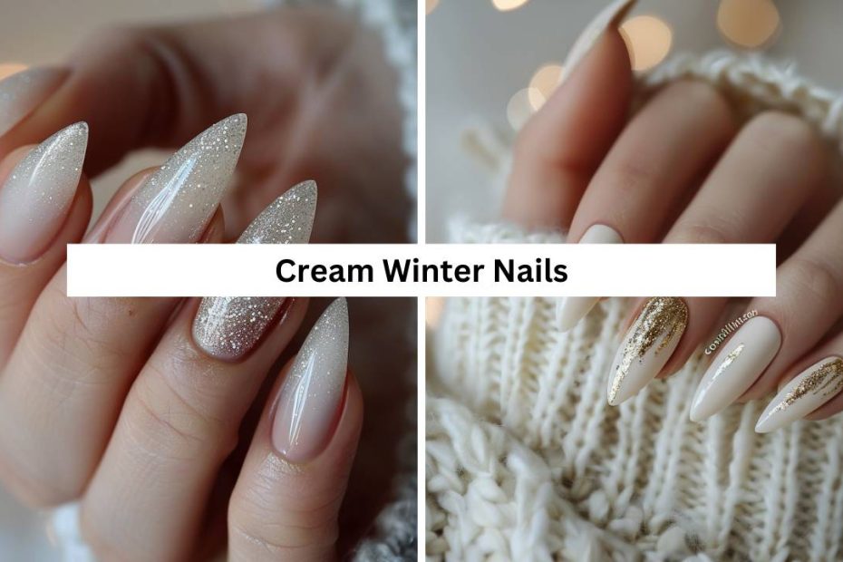 Cream Winter Nails