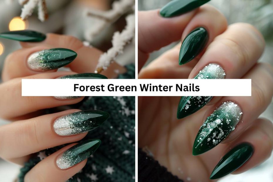 Forest Green Winter Nails