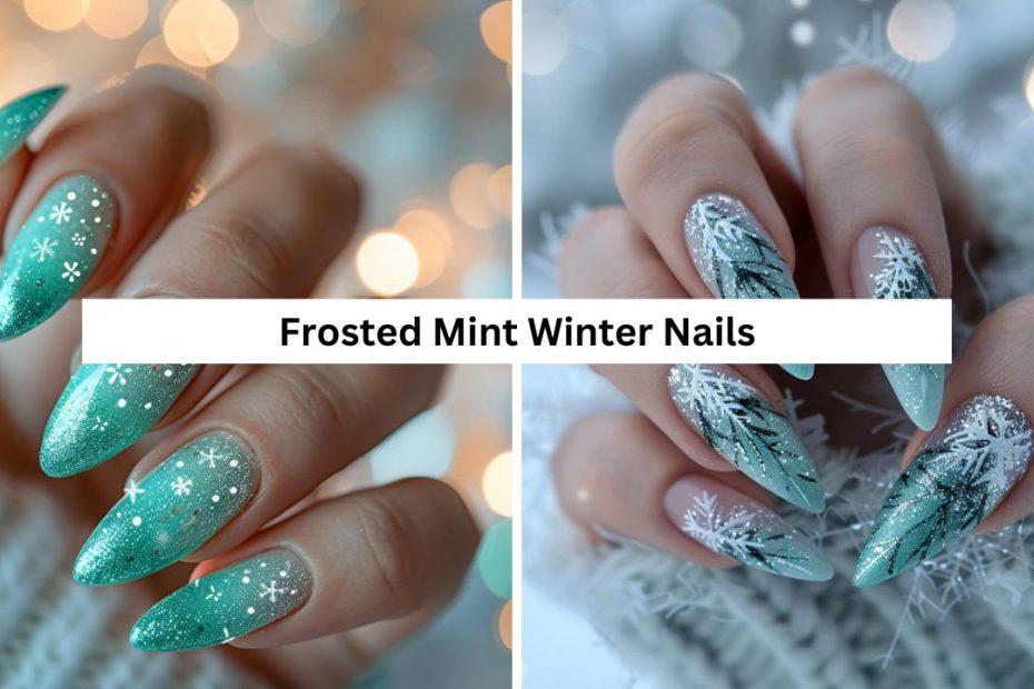 Frosted Mint Winter Nails