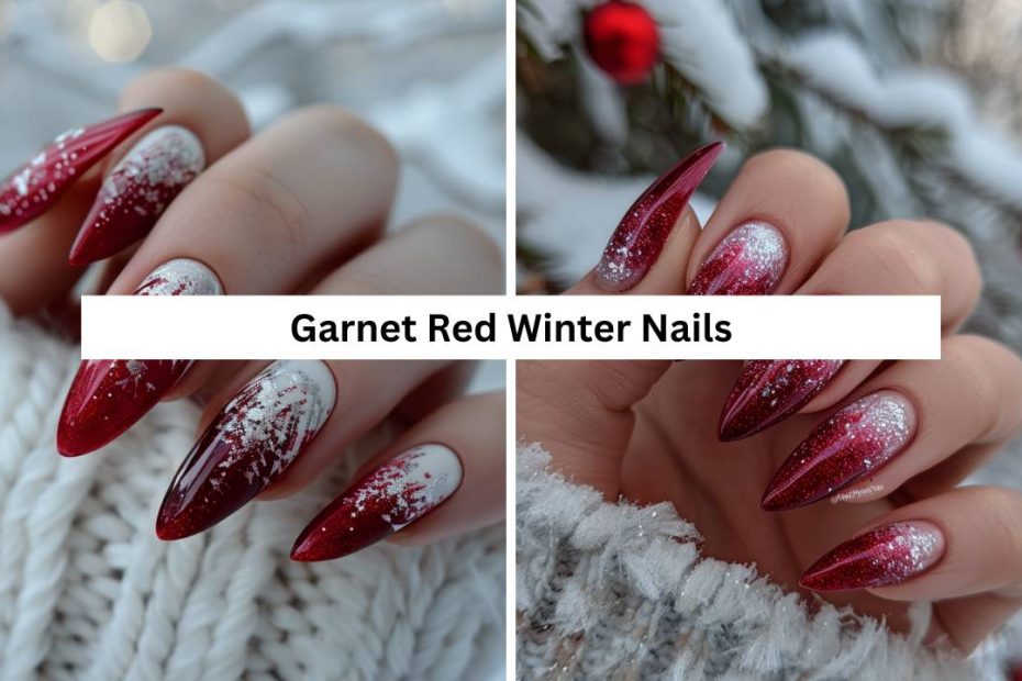 Garnet Red Winter Nails