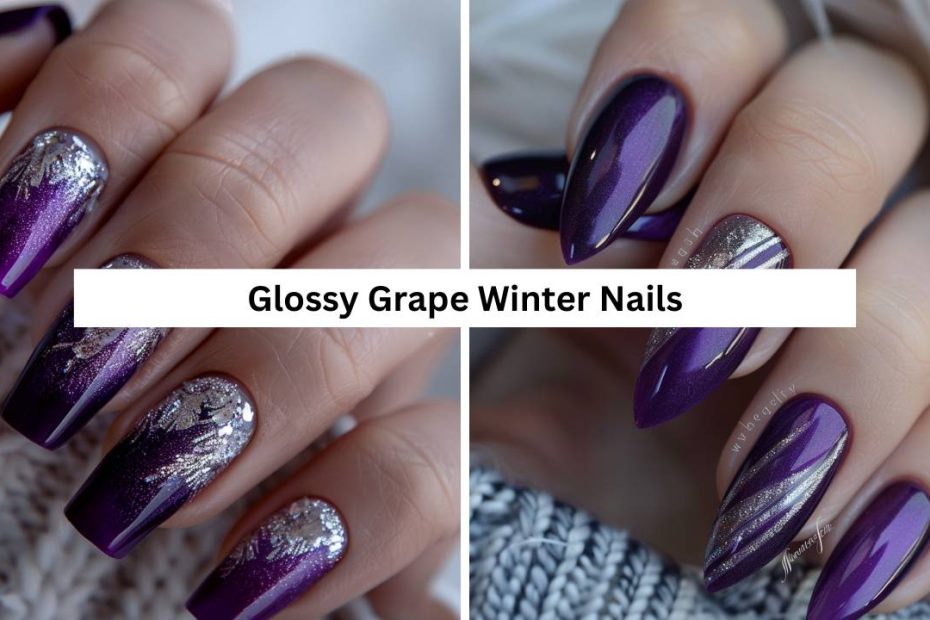 Glossy Grape Winter Nails