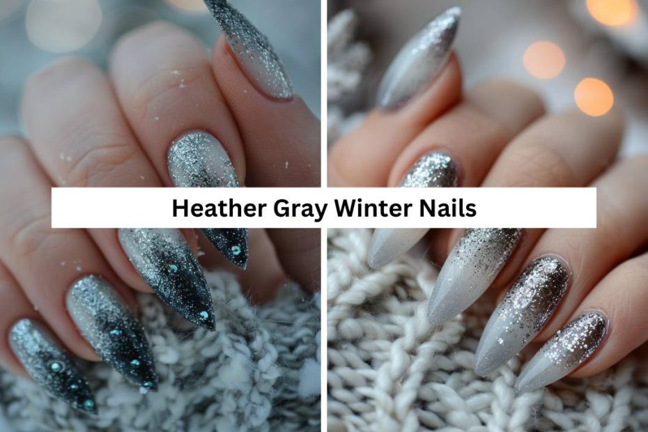 Heather Gray Winter Nails