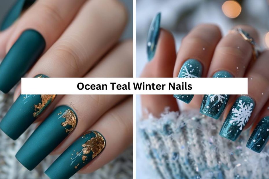 Ocean Teal Winter Nails