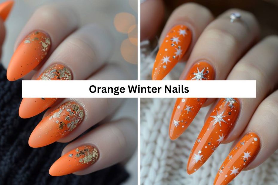 Orange Winter Nails