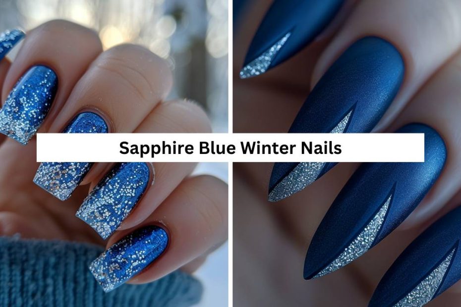 Sapphire Blue Winter Nails