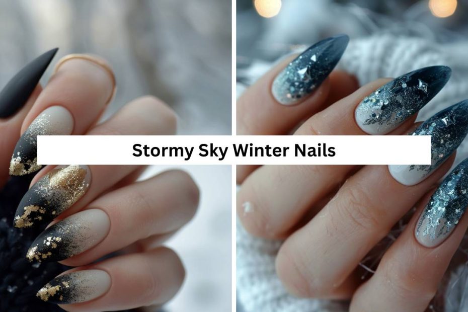 Stormy Sky Winter Nails