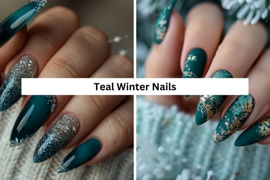 Teal Winter Nails