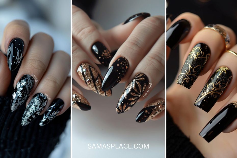 Black Christmas Nail Ideas