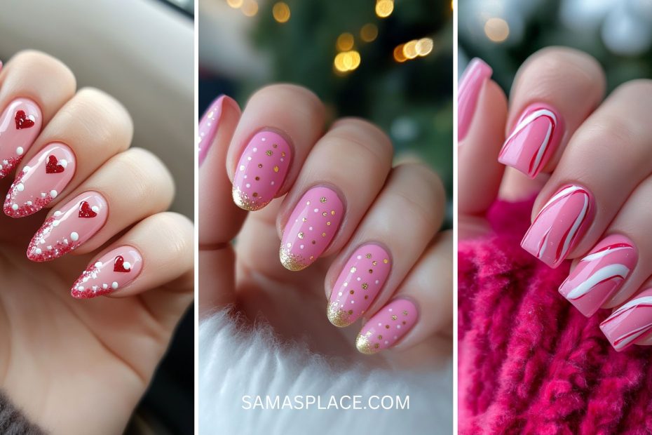 Pink Christmas Nail Ideas