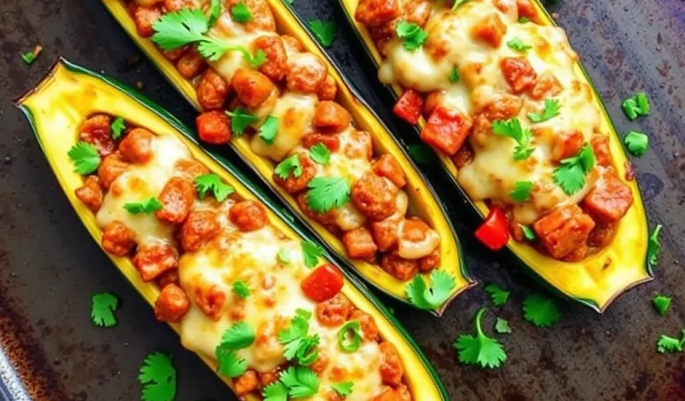 Chorizo-Stuffed Zucchini with Monterey Jack and Cilantro